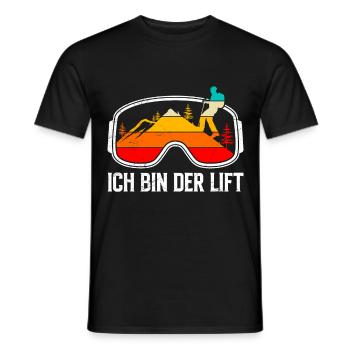 Skibergsteiger Ich bin der Lift Ski Touring - Männer T-Shirt - Schwarz - Vorne - AI Model Male 178 light (178cm)