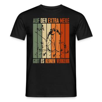 Skilanglauf Auf der Extra Meile Kein Verkehr - Männer T-Shirt - Schwarz - Vorne - AI Model Male 178 light (178cm)
