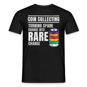 Coin Collecting Collector Numismatic Numismatist - Men's T-Shirt - black - Front - AI Model Male 178 light (178cm)