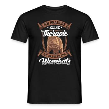 Wombat brauche keine Therapie Beuteltier - Männer T-Shirt - Schwarz - Vorne - AI Model Male 178 light (178cm)