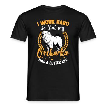 Work for Ovcharka Caucasian Shepherd Dog - Men's T-Shirt - black - Front - AI Model Male 178 light (178cm)