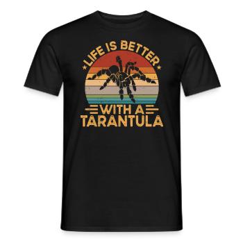 Life is better with Tarantula Owner Pet - Men's T-Shirt - black - Front - AI Model Male 178 light (178cm)