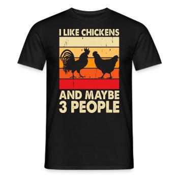 Chickens Chicken - Men's T-Shirt - black - Front - AI Model Male 178 light (178cm)