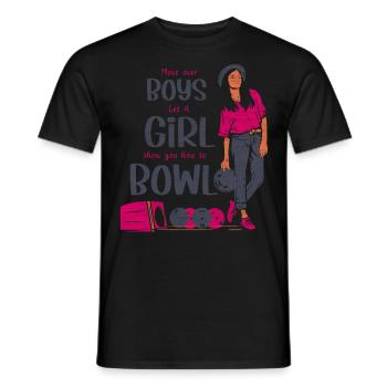 I'd Rather be Bowling retro for Man & Woman - Männer T-Shirt - Schwarz - Vorne - AI Model Male 178 light (178cm)