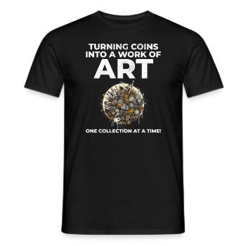Coin Collecting Collector Numismatic Numismatist - Men's T-Shirt - black - Front - AI Model Male 178 light (178cm)