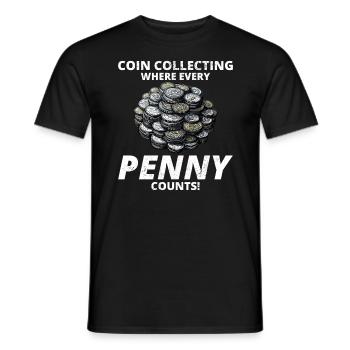 Coin Collecting Collector Numismatic Numismatist - Men's T-Shirt - black - Front - AI Model Male 178 light (178cm)