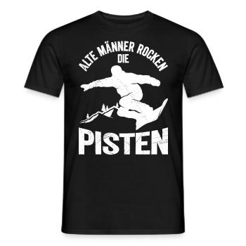 Snowboarder Alte Männer Rocken die Pisten Opa - Männer T-Shirt - Schwarz - Vorne - AI Model Male 178 light (178cm)