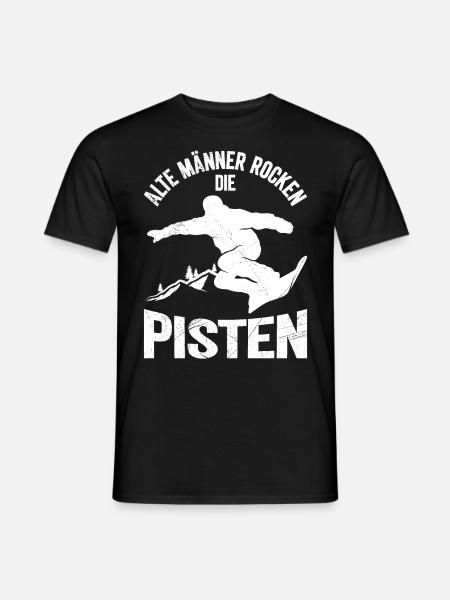 Snowboarder Alte Männer Rocken die Pisten Opa - Männer T-Shirt - Schwarz