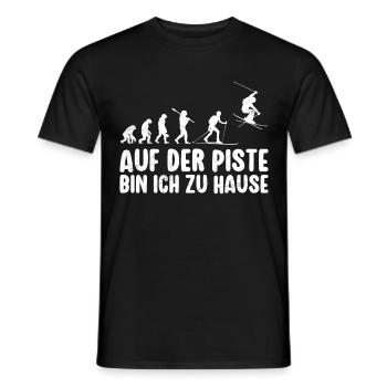 Evolution Skifahrer Auf der Piste bin ich zu Hause - Männer T-Shirt - Schwarz - Vorne - AI Model Male 178 light (178cm)
