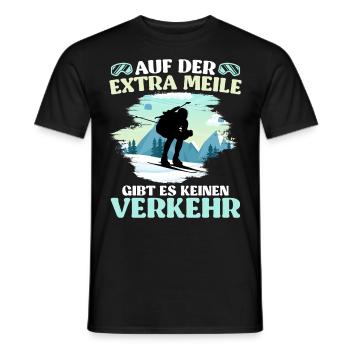 Skibergsteigen Auf der Extra Meile Kein Verkehr - Männer T-Shirt - Schwarz - Vorne - AI Model Male 178 light (178cm)