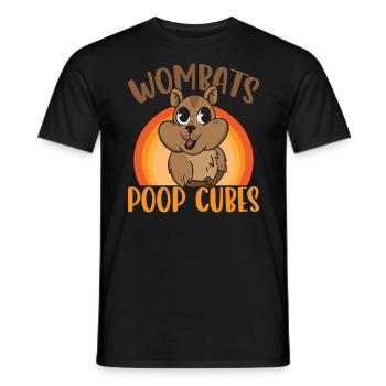 Wombats caca cubes australiens propriétaires d’animaux - T-shirt homme - noir - Devant - AI Model Male 178 light (178cm)