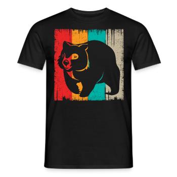 Retro Wombat Besitzer Australische Tiere - Männer T-Shirt - Schwarz - Vorne - AI Model Male 178 light (178cm)