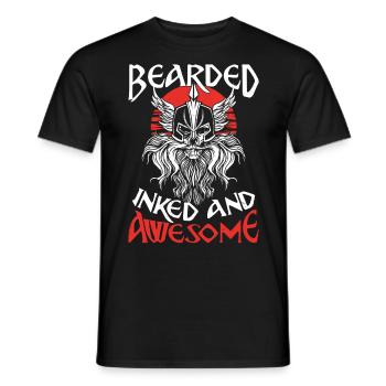 Beard Lover Bearded Man Tattoo - Men's T-Shirt - black - Front - AI Model Male 178 light (178cm)