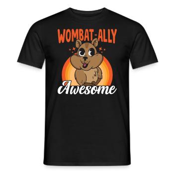 Wombat-verbündeter Awesome Wombat Australian - Männer T-Shirt - Schwarz - Vorne - AI Model Male 178 light (178cm)