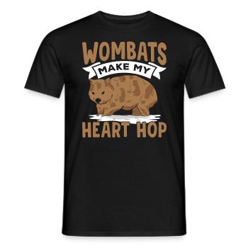 Wombats Machen Heart Hop Australian Animals - Männer T-Shirt - Schwarz - Vorne - AI Model Male 178 light (178cm)