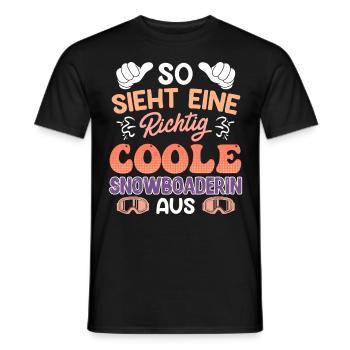 Snowboard So Sieht eine Coole Snowboarderin aus - Männer T-Shirt - Schwarz - Vorne - AI Model Male 178 light (178cm)