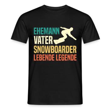 Ehemann Vater Snowboarder Lebende Legende - Männer T-Shirt - Schwarz - Vorne - AI Model Male 178 light (178cm)