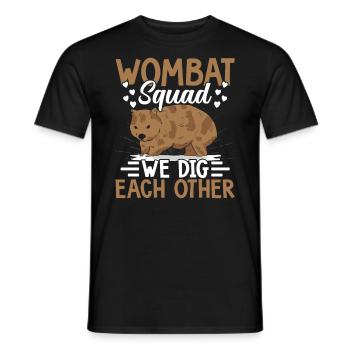 Wombat Squad Wir Graben Uns Gegenseitig - Männer T-Shirt - Schwarz - Vorne - AI Model Male 178 light (178cm)