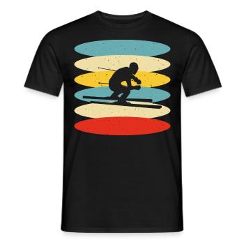 Ski Skifahren Skifahrer - Männer T-Shirt - Schwarz - Vorne - AI Model Male 178 light (178cm)