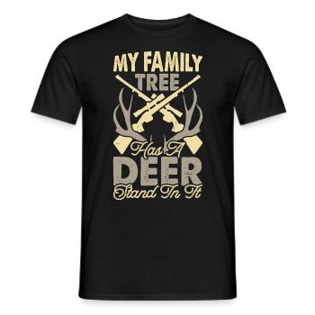 Chasseurs à la poursuite des cerfs à bois - T-shirt homme - noir - Devant - AI Model Male 178 light (178cm)