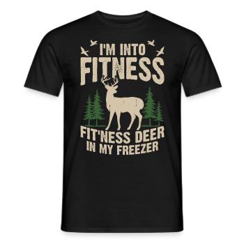 Chasse au cerf chasseur - T-shirt homme - noir - Devant - AI Model Male 178 light (178cm)