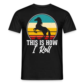 Horse Riding - Men's T-Shirt - black - Front - AI Model Male 178 light (178cm)