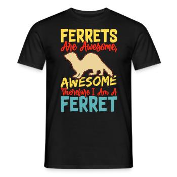 Frettchen - Männer T-Shirt - Schwarz - Vorne - AI Model Male 178 light (178cm)