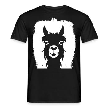 Funny Llama Silhouette Cheeky Fun Llamas - Men's T-Shirt - black - Front - AI Model Male 178 light (178cm)