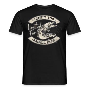 Life's Too Limited For Small Fish Musky Fishing - Men's T-Shirt - black - Front - AI Model Male 178 light (178cm)