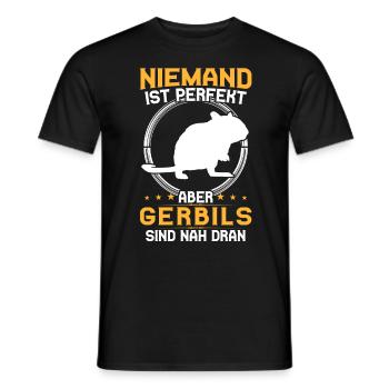 Rennmaus ist perfekt Nagetier Gerbil - Männer T-Shirt - Schwarz - Vorne - AI Model Male 178 light (178cm)