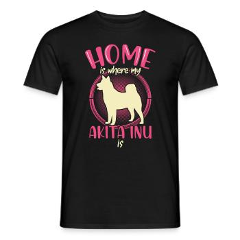 Akita Inu est ma maison Shiba Inu - T-shirt homme - noir - Devant - AI Model Male 178 light (178cm)