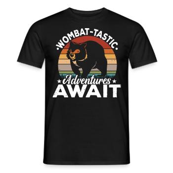 Wombat-tastic Adventures Wombat Australian Animals - Männer T-Shirt - Schwarz - Vorne - AI Model Male 178 light (178cm)