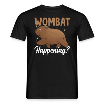 Wombat Happening Australian Animals Owner - Men's T-Shirt - black - Front - AI Model Male 178 light (178cm)
