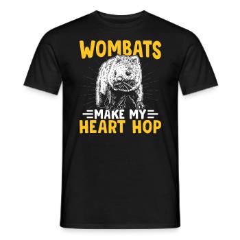 Wombats Machen Herzhüpfen Australian Animals - Männer T-Shirt - Schwarz - Vorne - AI Model Male 178 light (178cm)