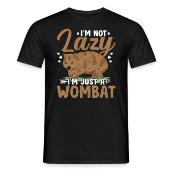 I'm just a Wombat Australian Animals owner - Men's T-Shirt - black - Front - AI Model Male 178 light (178cm)