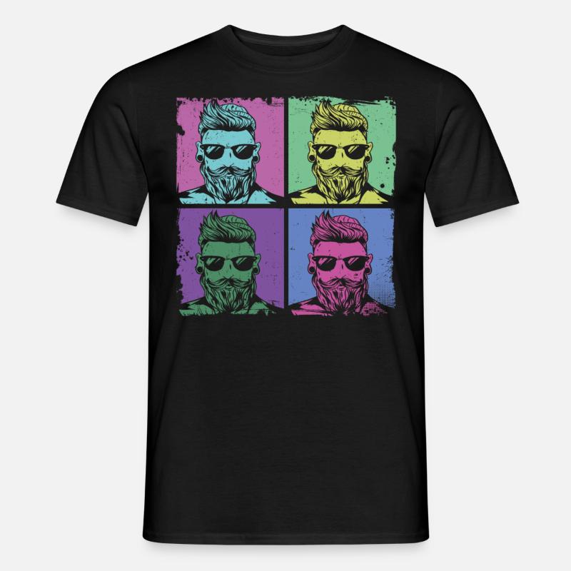 Beard Lover Bearded Man Retro - Männer T-Shirt - Schwarz