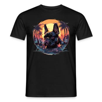 French Bulldog - Men's T-Shirt - black - Front - AI Model Male 178 light (178cm)