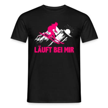 Skifahrer Läuft bei Mir Wintersportler Skifahren - Männer T-Shirt - Schwarz - Vorne - AI Model Male 178 light (178cm)