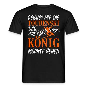 Ski Touring Reichet mir die Tourenski - Männer T-Shirt - Schwarz - Vorne - AI Model Male 178 light (178cm)