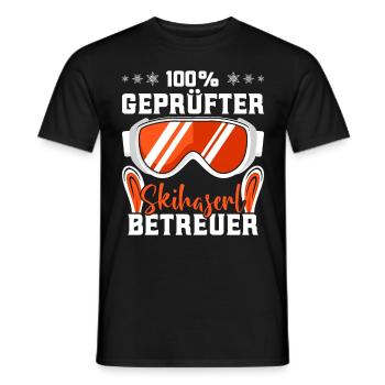 Winter Sport 100 % Geprüfter Skihaserl Betreuer - Männer T-Shirt - Schwarz - Vorne - AI Model Male 178 light (178cm)
