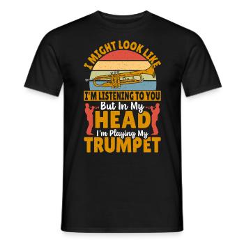 Trompettiste Dans ma tête je joue mon - T-shirt homme - noir - Devant - AI Model Male 178 light (178cm)