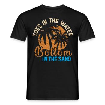 Toes In The Water Bottom in the Sand Strand Urlaub - Männer T-Shirt - Schwarz - Vorne - AI Model Male 178 light (178cm)