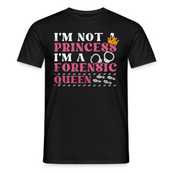 Je ne suis pas une princesse - Je suis une reine médico-légale - T-shirt homme - noir - Devant - AI Model Male 178 light (178cm)