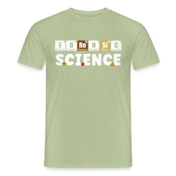 Éléments chimiques Criminologie - T-shirt homme - vert sauge - Devant - AI Model Male 178 light (178cm)