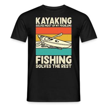 Kayak Kayaker Kayaker - Men's T-Shirt - black - Front - AI Model Male 178 light (178cm)
