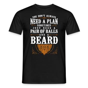 Beard Lover Bearded Man Ginger - Men's T-Shirt - black - Front - AI Model Male 178 light (178cm)