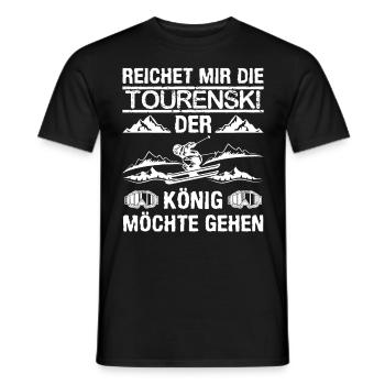 Ski Touring Reichet mir die Tourenski - Männer T-Shirt - Schwarz - Vorne - AI Model Male 178 light (178cm)
