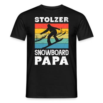 Snowboarder Stolzer Snowboard Papa Snowboarden - Männer T-Shirt - Schwarz - Vorne - AI Model Male 178 light (178cm)