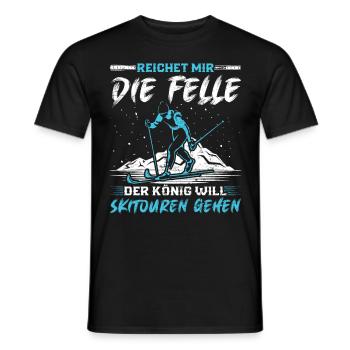 Ski Touring Reichet mir die Felle Skibergsteigen - Männer T-Shirt - Schwarz - Vorne - AI Model Male 178 light (178cm)