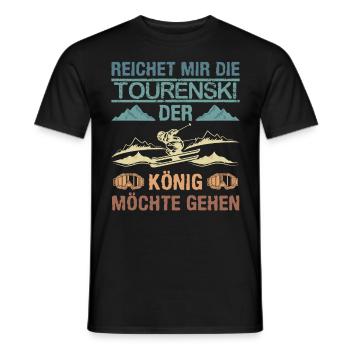 Ski Touring Reichet mir die Tourenski - Männer T-Shirt - Schwarz - Vorne - AI Model Male 178 light (178cm)